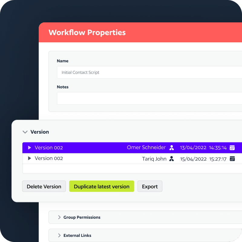 Platform workflow properties